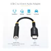 StarTech.com USBCAUDIO2 USB-C naar 3,5 mm TRRS audio-adapter voor hoofdtelefoon/headset, 32-bits DAC, Thunderbolt-compatibel, 12,7 cm, zwart