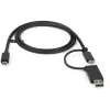 StarTech.com 3ft (1m) USB-C-kabel met USB-A-adapterdongle – Hybride 2-in-1 USB-C-kabel met USB-A – USB-C naar USB-C (10 Gbit/s/100W PD), USB-A naar USB-C (5 Gbit/s) – Ideaal voor hybride dockingstation