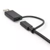 StarTech.com 3ft (1m) USB-C-kabel met USB-A-adapterdongle – Hybride 2-in-1 USB-C-kabel met USB-A – USB-C naar USB-C (10 Gbit/s/100W PD), USB-A naar USB-C (5 Gbit/s) – Ideaal voor hybride dockingstation