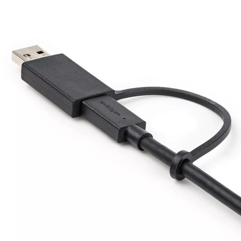 StarTech.com 3ft (1m) USB-C-kabel met USB-A-adapterdongle – Hybride 2-in-1 USB-C-kabel met USB-A – USB-C naar USB-C (10 Gbit/s/100W PD), USB-A naar USB-C (5 Gbit/s) – Ideaal voor hybride dockingstation