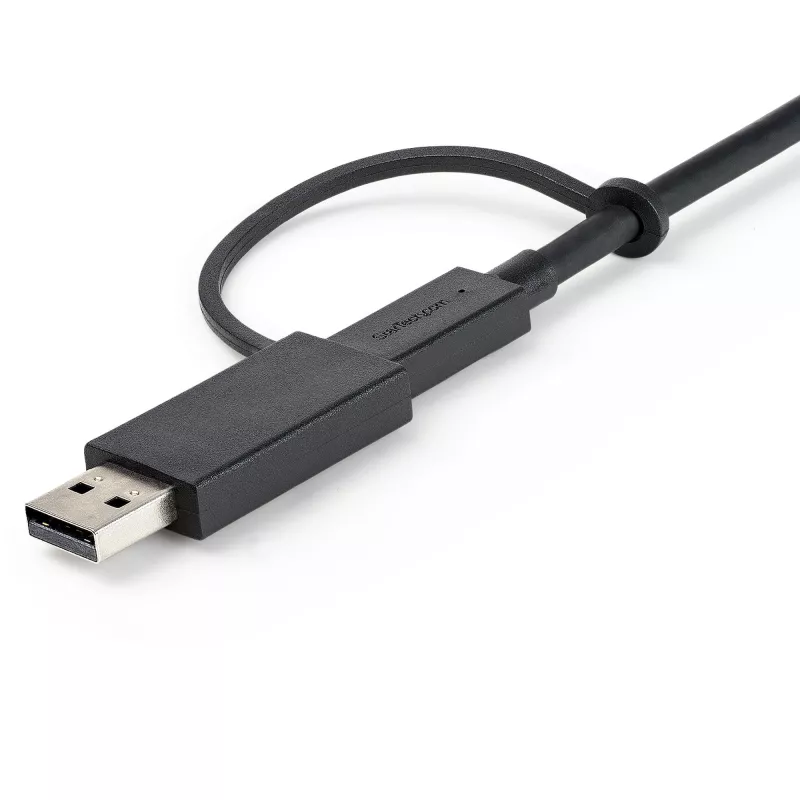 StarTech.com 3ft (1m) USB-C-kabel met USB-A-adapterdongle – Hybride 2-in-1 USB-C-kabel met USB-A – USB-C naar USB-C (10 Gbit/s/100W PD), USB-A naar USB-C (5 Gbit/s) – Ideaal voor hybride dockingstation