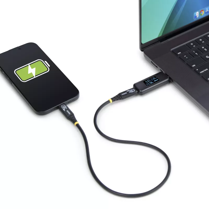 StarTech.com USB-C Power Tester, digitale multimeter, bidirectionele spannings- en stroommeter, tot 240W PD EPR, draagbare USB-C kabel- en poort-vermogensmeter-tester