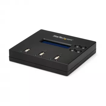 StarTech.com standalone 1-naar-2 USB-stick-duplicator en -wisser, multi-USB-flashdrive-kopieerder, systeem- en bestands- en volledige schijfkopie met 1,5 GB/min, enkelvoudige en 3-pass-verwijdering, LCD-display – TAA