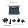 StarTech.com standalone 1-naar-2 USB-stick-duplicator en -wisser, multi-USB-flashdrive-kopieerder, systeem- en bestands- en volledige schijfkopie met 1,5 GB/min, enkelvoudige en 3-pass-verwijdering, LCD-display – TAA