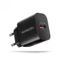 Axagon ACU-QC18 QC 3.0 1× UITGANG wandlader 18W, binnen, AC, zwart