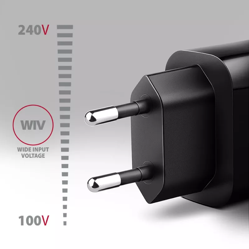 Axagon ACU-QC18 QC 3.0 1× UITGANG wandlader 18W, binnen, AC, zwart