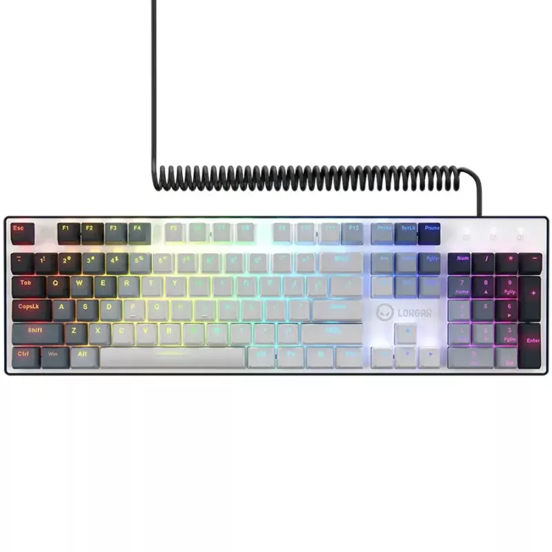 Mechanisch toetsenbord LORGAR Azar 514 wit met RGB-achtergrondverlichting, ENG-layout