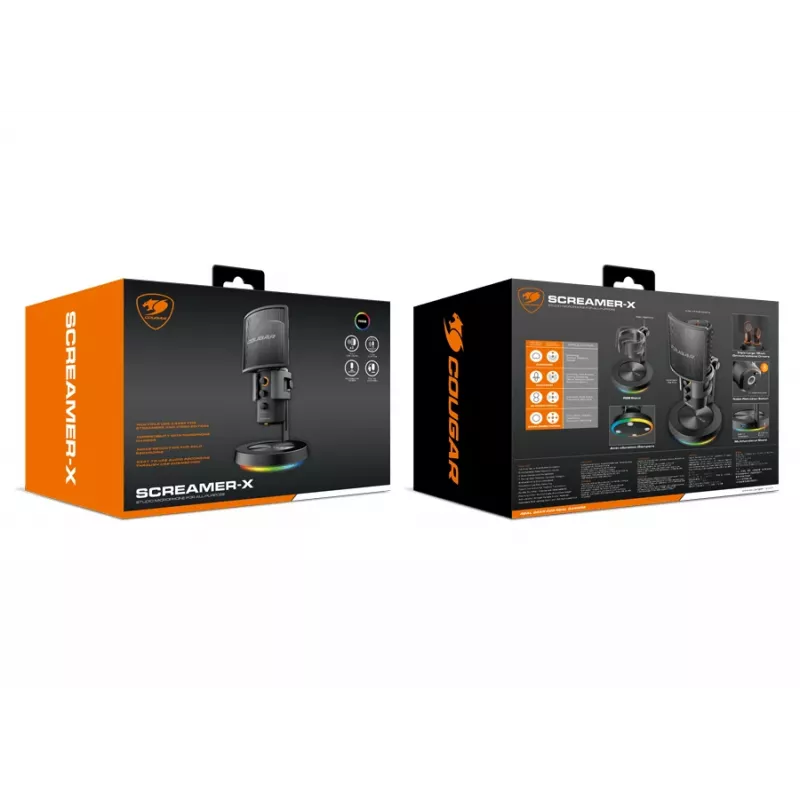 COUGAR studio-microfoon Screamer-X, studio-microfoon, -45 dB, 20 - 20000 Hz, 16 bit, 48 kHz, 120 dB