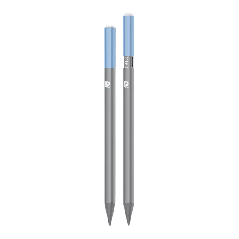 DEQSTER Pencil 2, tablet, Apple, blauw, grijs, Apple iPads sinds 2018, grijs, aluminium, polycarbonaat (PC), polyoxymethyleen (POM)