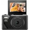 Easypix V64 Flip 20203 compacte digitale camera, 64 MP, 4K-video, uitklapbaar scherm van 3 inch, 18x digitale zoom, WiFi