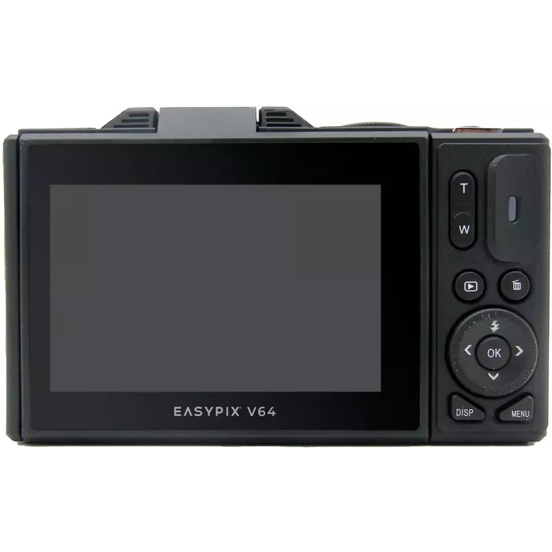 Easypix V64 Flip 20203 compacte digitale camera, 64 MP, 4K-video, uitklapbaar scherm van 3 inch, 18x digitale zoom, WiFi