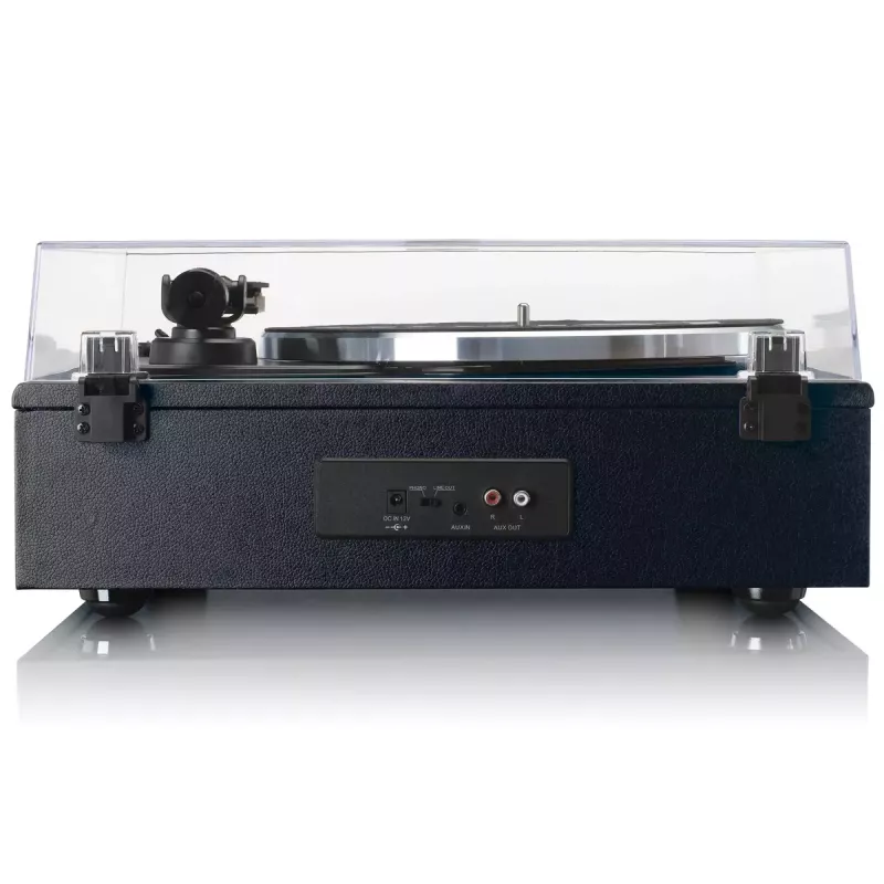 Lenco LS-430BK platenspeler met riemaandrijving en 4 ingebouwde luidsprekers, Bluetooth, 40 W, 33/45 tpm, zwart