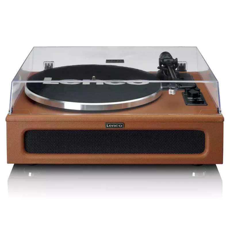 Riem aangedreven audioplatenspeler Lenco LS-430BN bruin handmatig 3-4 g naaldkracht