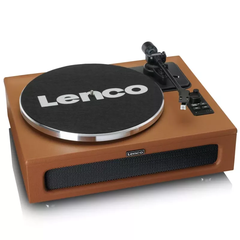 Riem aangedreven audioplatenspeler Lenco LS-430BN bruin handmatig 3-4 g naaldkracht