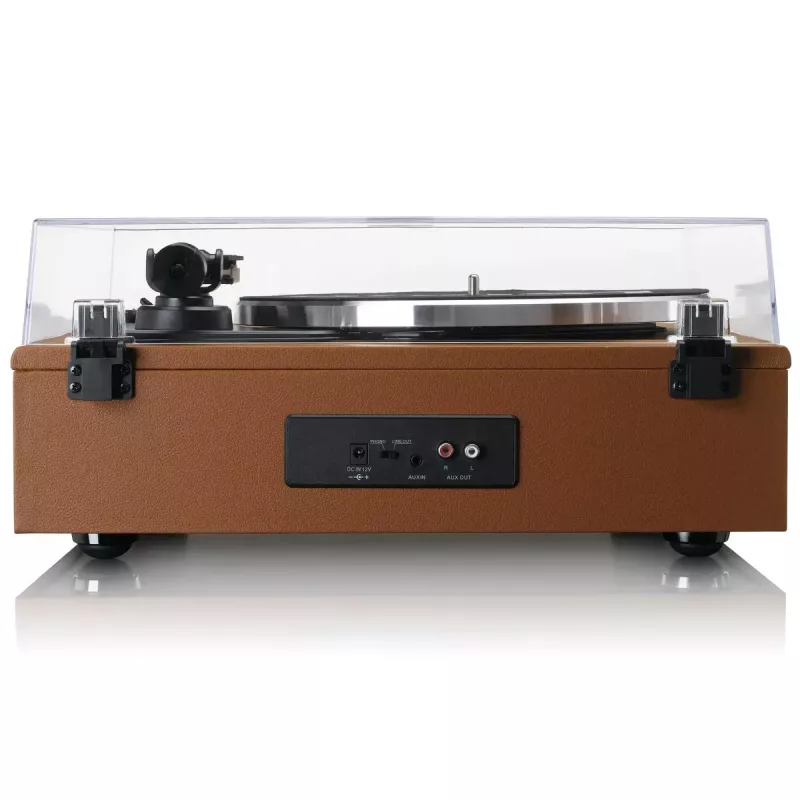 Riem aangedreven audioplatenspeler Lenco LS-430BN bruin handmatig 3-4 g naaldkracht