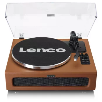 Riem aangedreven audioplatenspeler Lenco LS-430BN bruin handmatig 3-4 g naaldkracht