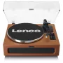 Riem aangedreven audioplatenspeler Lenco LS-430BN bruin handmatig 3-4 g naaldkracht