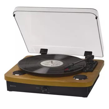Denver VPL-230LW zwart hout halfautomatische platenspeler 2W RMS
