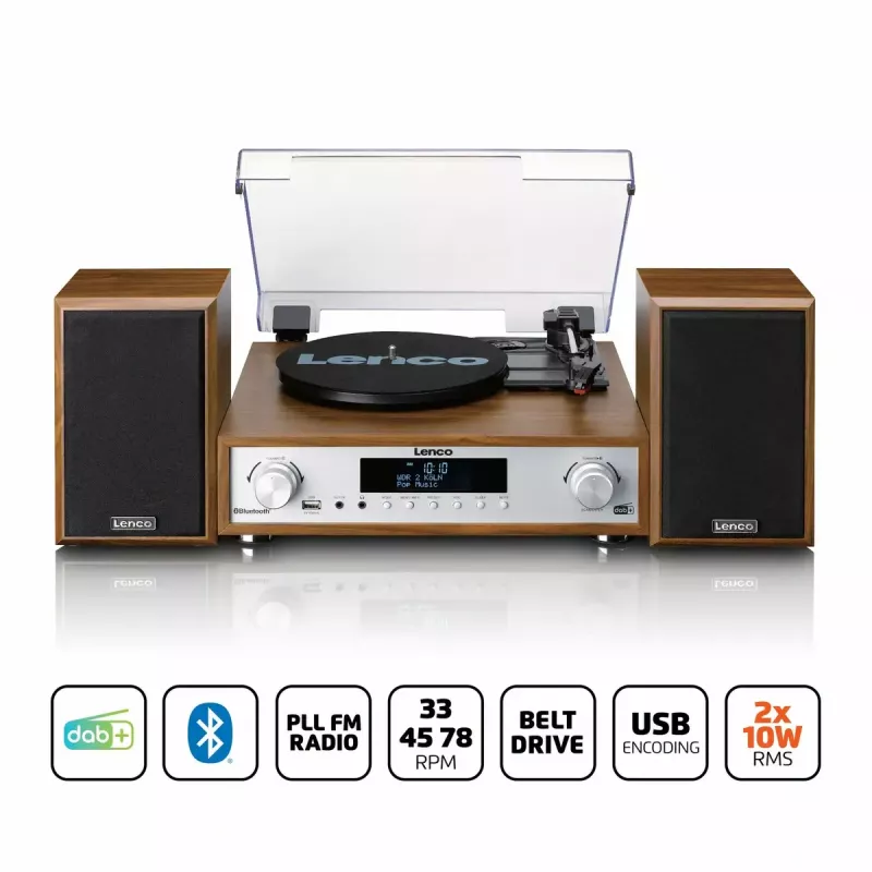 Riem aangedreven audioplatenspeler Lenco MC-160WD
