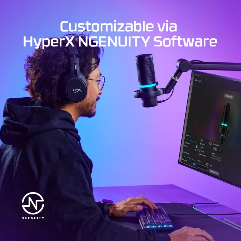 HyperX DuoCast - USB-microfoon (zwart) - RGB-verlichting