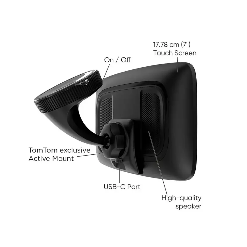 Handheld GPS-navigator TOMTOM GO met 7 inch touchscreen, 32 GB, Europa-kaarten, zwart