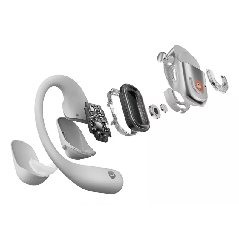 SHOKZ OpenFit 2+ koptelefoon draadloos oorbug, in-ear bellen/muziek Bluetooth grijs