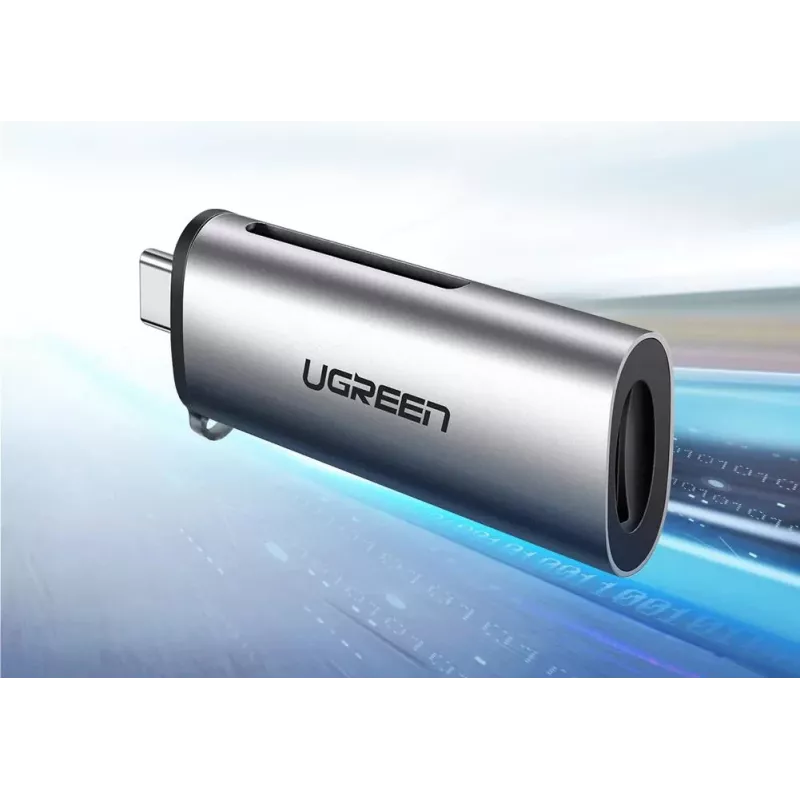 Ugreen 50704 kaartlezer USB 3.2 Gen 1 (3.1 Gen 1) Type-C grijs