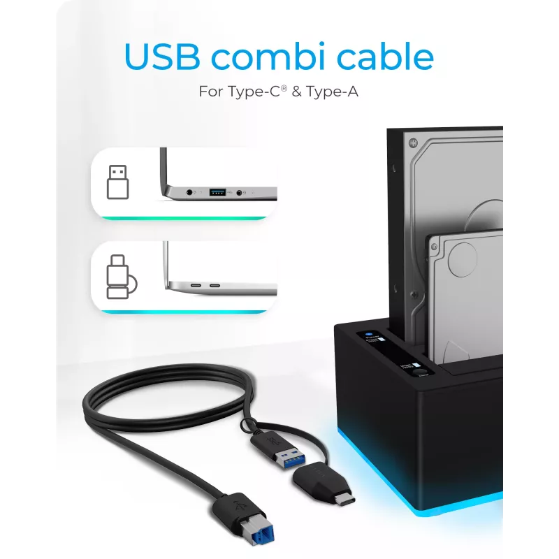 ICY BOX IB-127CL-U3 USB 3.2 Gen 1 (3.1 Gen 1) Type-B zwart