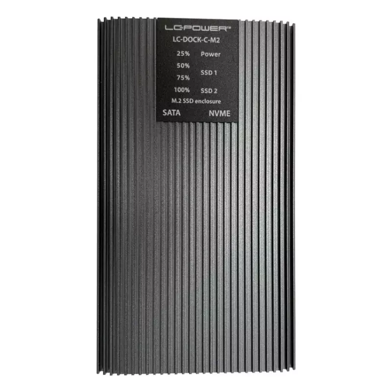 LC-Power LC-DOCK-C-M2 USB 3.2-dockingstation voor M.2 NVMe- en SATA-SSD's