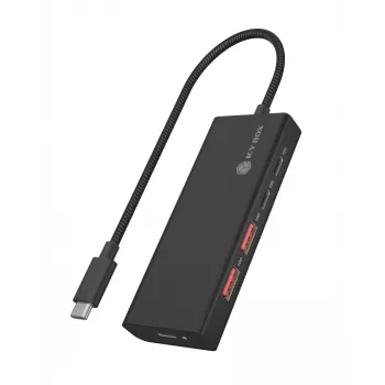 ICY BOX IB-HUB1436-CPD bedrade USB 3.2 Gen 2 (3.1 Gen 2) Type-A zwart
