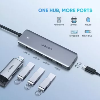 Ugreen 70336 interface-hub USB 3.2 Gen 1 (3.1 Gen 1) Type-C 5000 Mbit/s