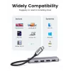 UGREEN 70336 (CM219) USB-C-naar-4x-USB 3.0-hub, 5 Gbps, OTG, USB-C-voedingspoort, 15 cm kabel, grijs