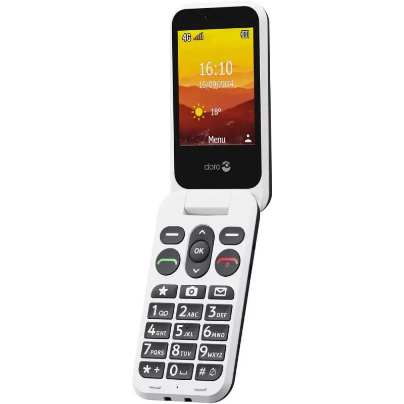 Doro Leva L30 4G klaptelefoon, 2,8 inch, grafiet/wit