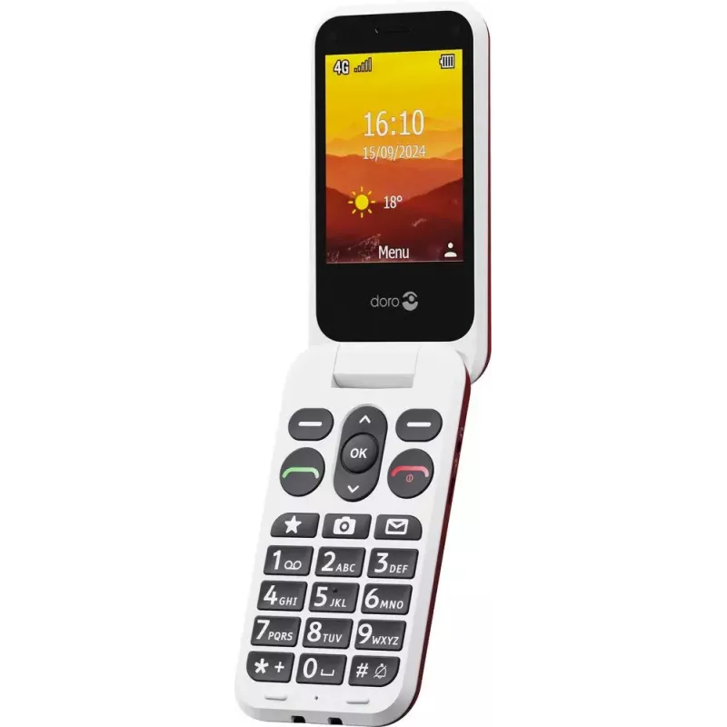 Doro Leva L30 4G klaptelefoon, 2,8 inch, rood/wit
