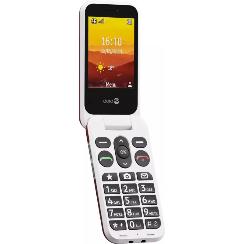 Doro Leva L30 4G klaptelefoon, 2,8 inch, rood/wit