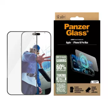 PanzerGlass ® Gaming schermbescherming iPhone 16 Pro Max | Ultra-Wide Fit