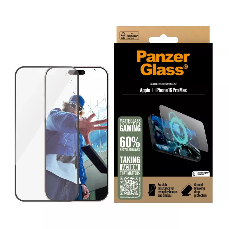 PanzerGlass ® Gaming schermbescherming iPhone 16 Pro Max | Ultra-Wide Fit