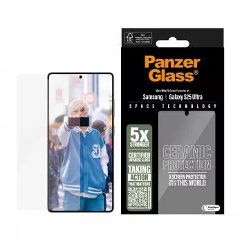 PanzerGlass ® Ceramic screenprotector Samsung Galaxy S25 Ultra | Ultra-Wide Fit met EasyAligner