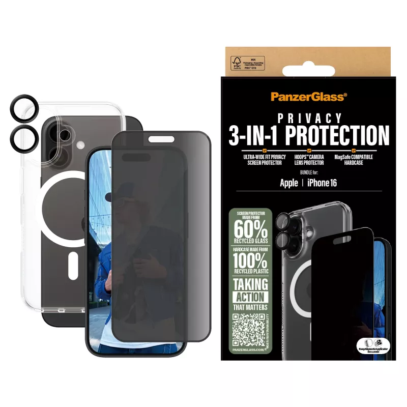 PanzerGlass 3-in-1 privacybeschermingsbundel iPhone '24 6.1