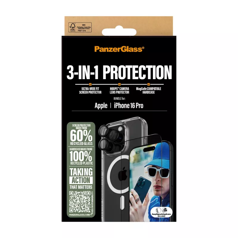 3-in-1 beschermpakket PanzerGlass iPhone '24 6,3 inch Pro