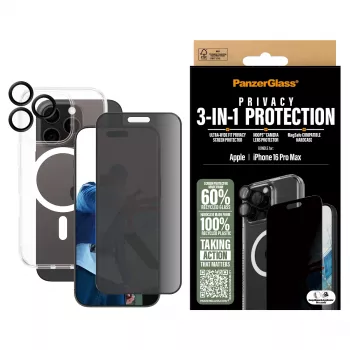 PanzerGlass ® 3-in-1 privacybundel iPhone 16 Pro Max
