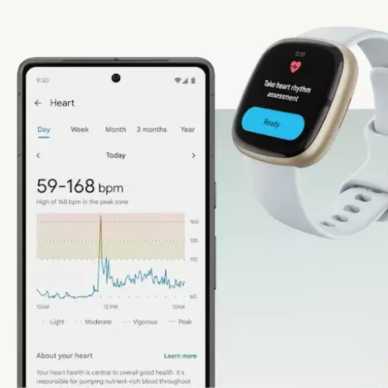 Smartwatch Fitbit Sense 2 digitaal touchscreen zwart