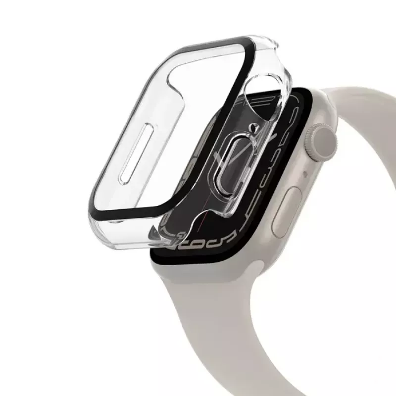 Belkin ScreenForce TemperedCurve 2-in-1 screenprotector voor Apple Watch 4-9/SE 44/45 mm, transparant