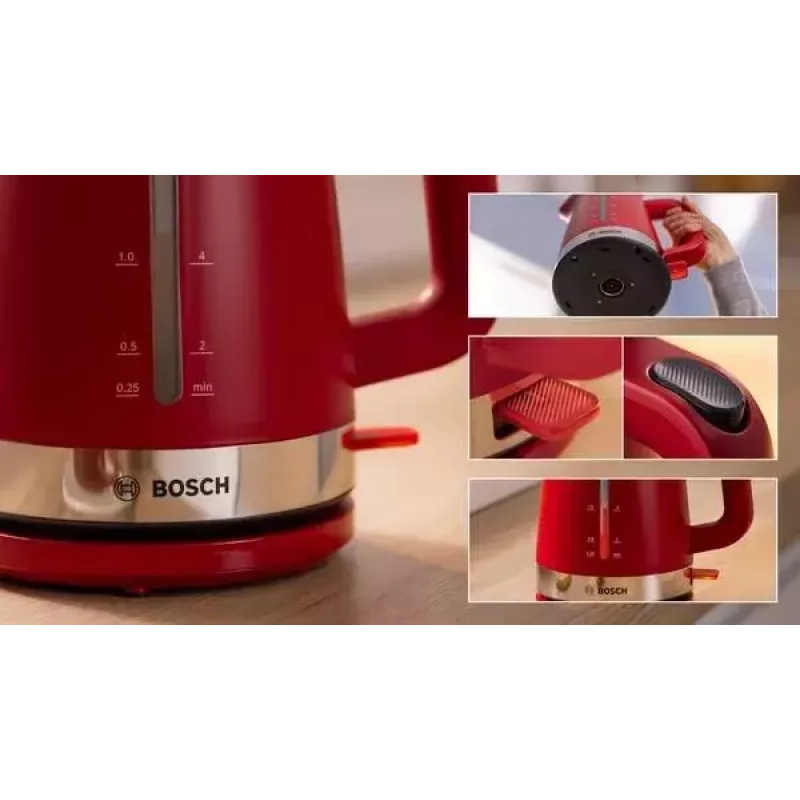 Bosch TWK4M224 elektrische waterkoker 1,7 L 2400 W rood