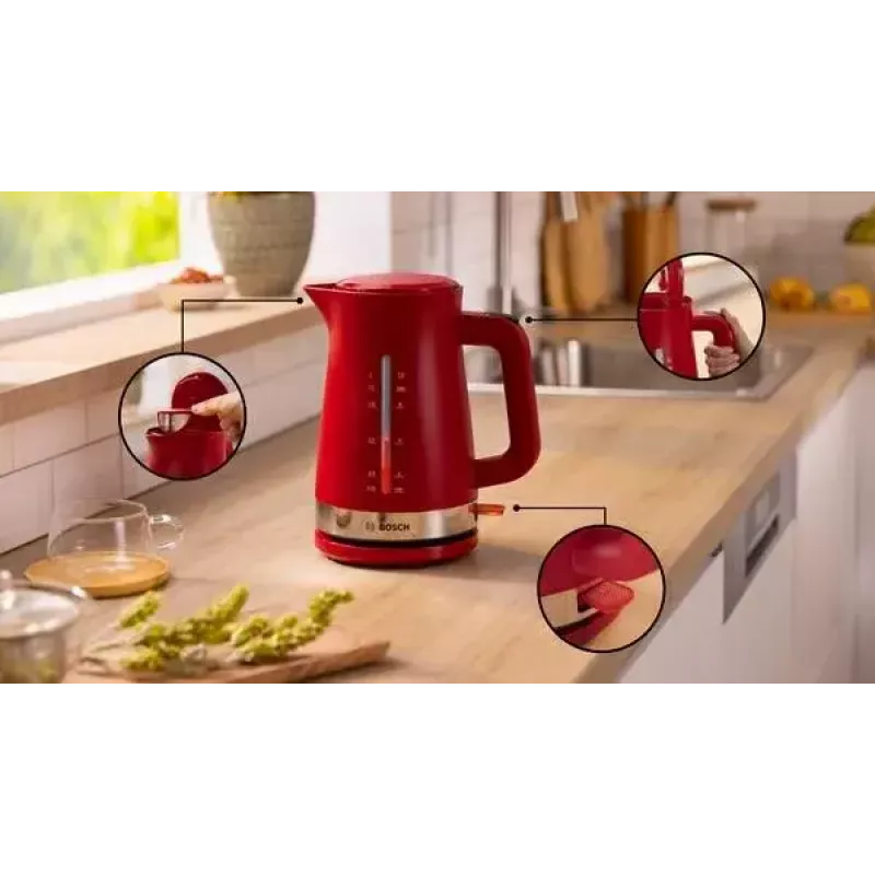 Bosch TWK4M224 elektrische waterkoker 1,7 L 2400 W rood