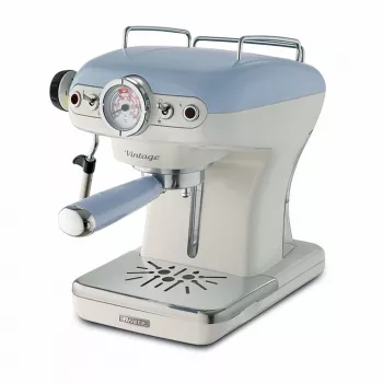 Ariete 1389 Vintage espressomachine - espressomachine voor koffiepoeder of ESE-pads, in pastelblauw