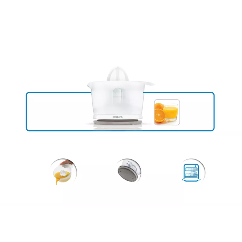 Philips Daily Collection citruspers HR2738/00, 1,2 m, 0,5 L, polypropyleen (PP), auto-reverse, 0,8 m, 25 W