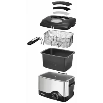 Unold 58615 friteuse losstaand apparaat 1200 W friteuse zwart, roestvrijstaal