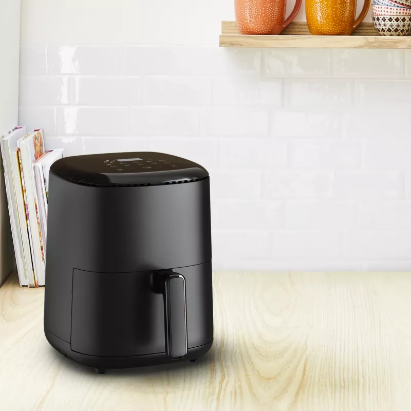 Heteluchtfriteuse Tefal Easy Fry EY145810 — 3 L inhoud, 1300 W, touchbediening, lcd-display, zwart