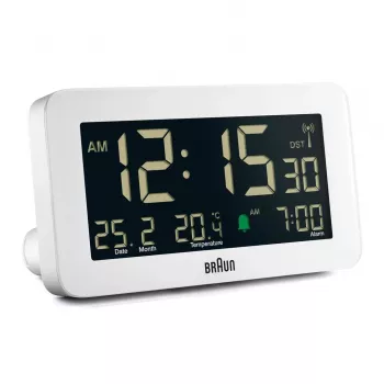 Digitale wekker Braun BC10 wit LCD-achtergrondverlichting